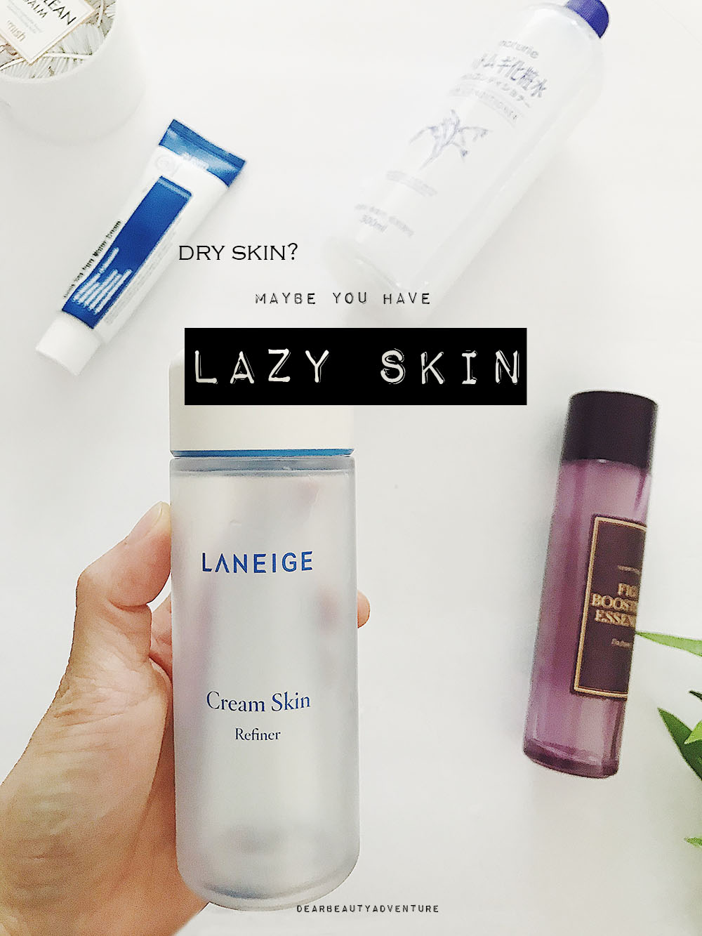 lazy skin dry skin routine light