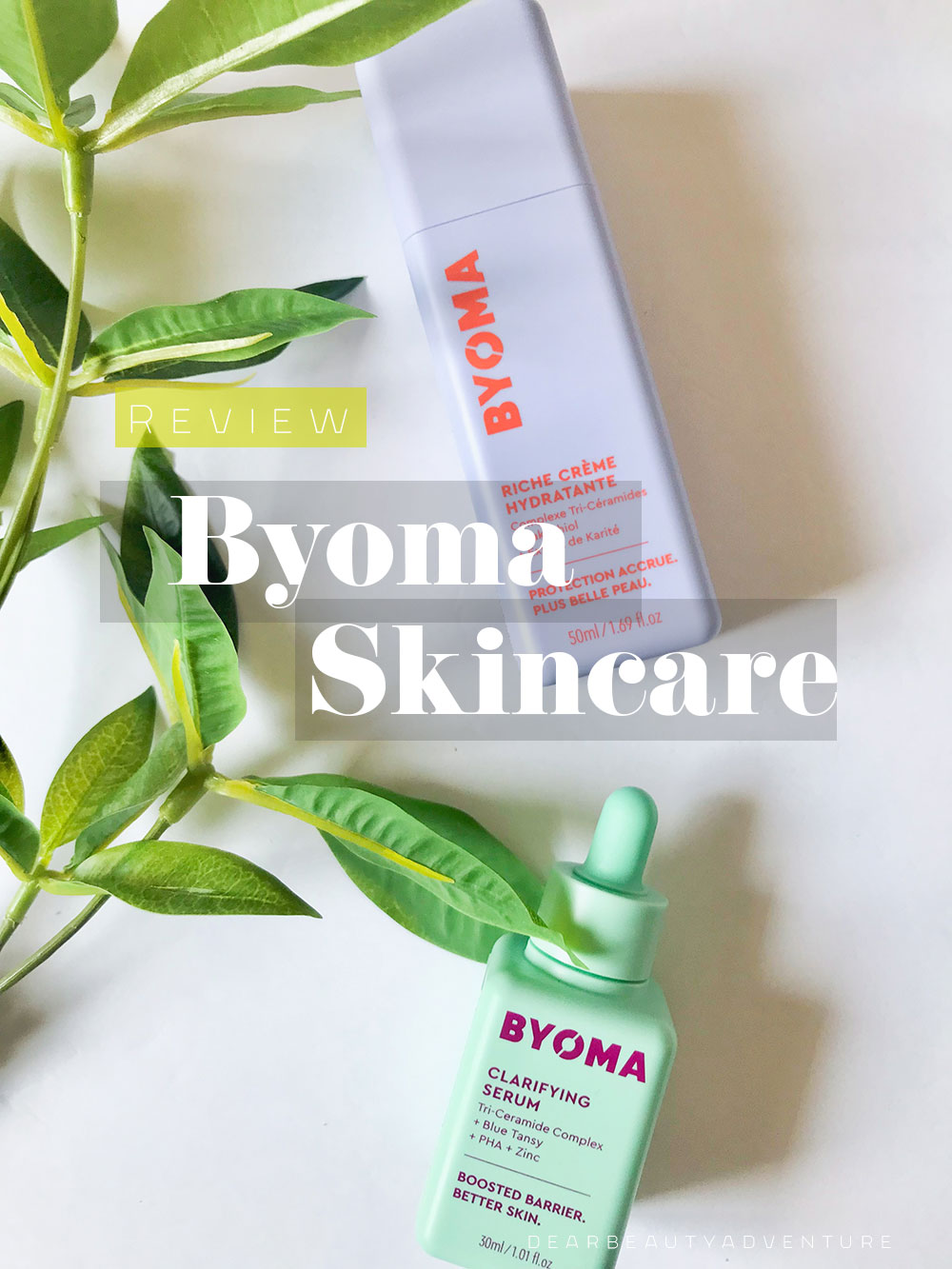byoma skincare review clarifying serum and moisturizer